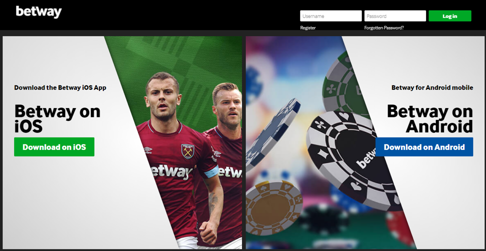 Application for real bets on sport Betway.