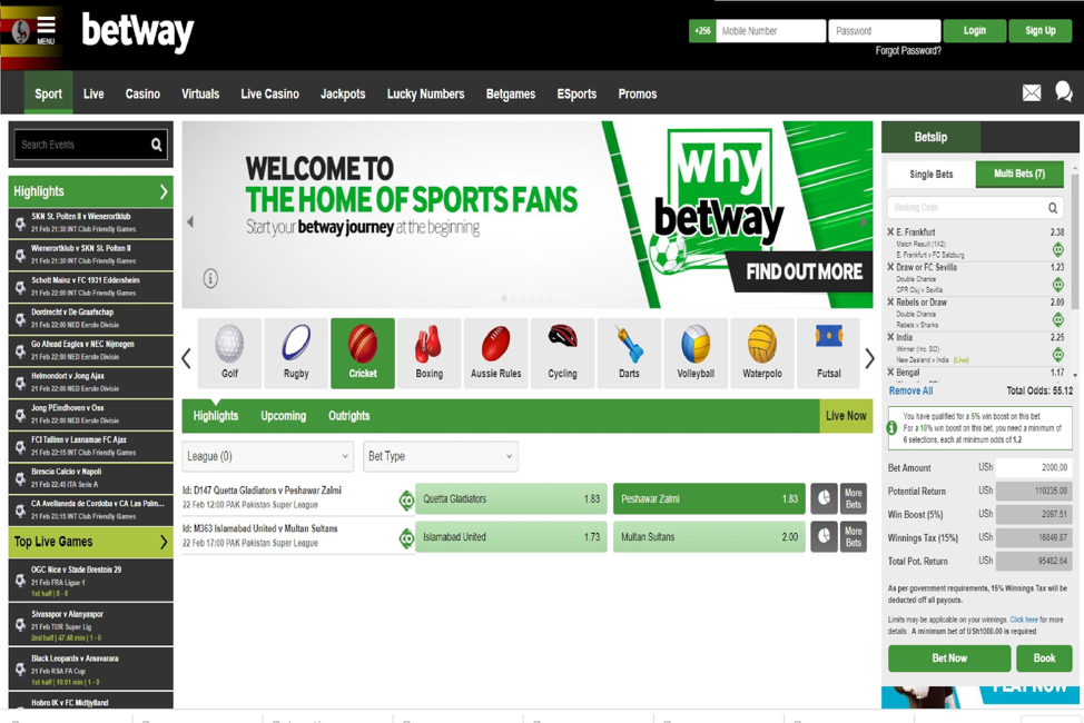 Betting on cricket with Betway.